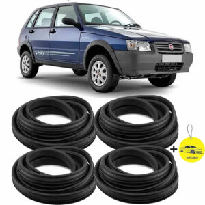 Jogo Borracha Vedação Fiat Uno Mille Elba 1990 A 2013 - 4 Pç