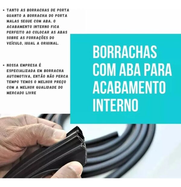Borracha de Vedação da Porta Kwid Todos os Modelos Traseira ou Dianteira - Imagem 2