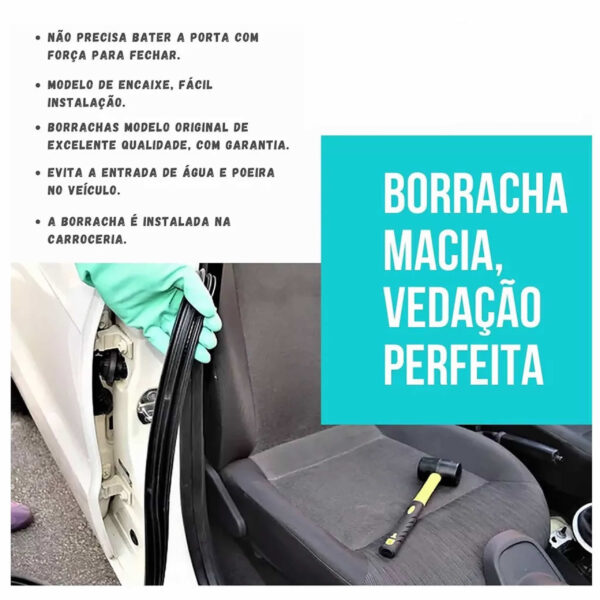 2 Borrachas de Vedação das Portas e Porta Malas Fox Cross Fox Spacefox 3 Peças - Imagem 4