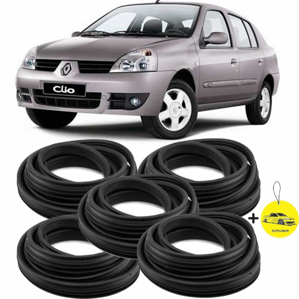 Borrachas Vedação Clio Sedan 2003 2004 2005 4 Portas + Malas