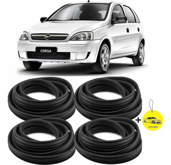 Kit 4 Peças Borrachas de Vedação das 4 Portas Corsa Celta Ou Prisma Perfil Original