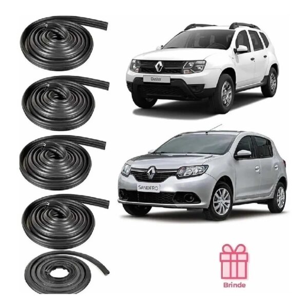 Kit Borrachas de Vedação 4 Portas e Porta-Malas Renault Logan Sandero Duster